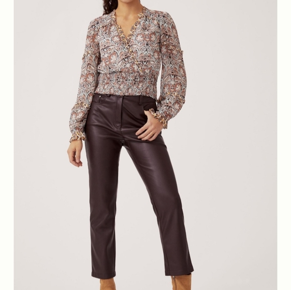 Anthropologie Printed Ruffle Blouse~Medium - Picture 2 of 15